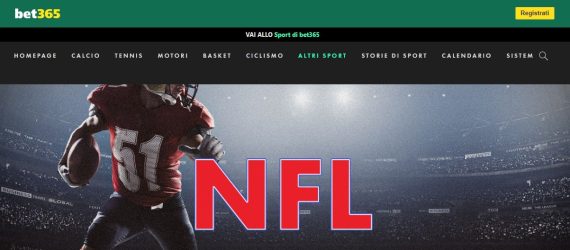 NFL e Super Bowl Streaming Gratis su Bet365